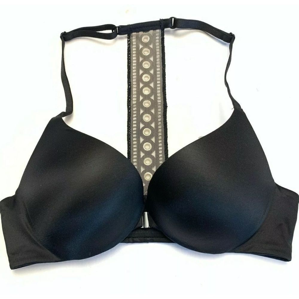 VictoriaS Secret So Obsessed Adds 1 1/2 cups Push up Padded Racerback bra black